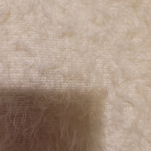 BLACK RIVAT G-III APPAREL BIG FUZZY CREAMY XL LADIES KNIT W/GOLD LUREX SPARKLE - Picture 7 of 9